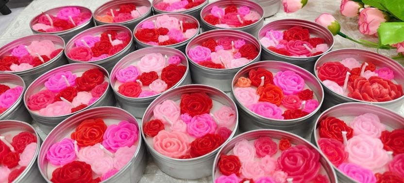 Tin Jar(Floral) — Handmade Candle by Swadeshi Karigari