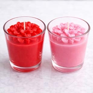 Big Glass Flower Design — Handmade Candle by Swadeshi Karigari