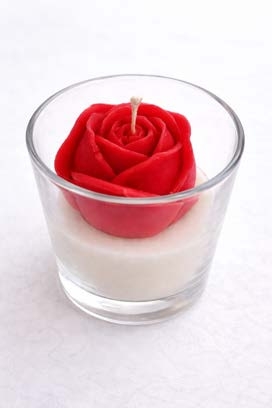 Big Glass Rose Bud — Handmade Candle by Swadeshi Karigari