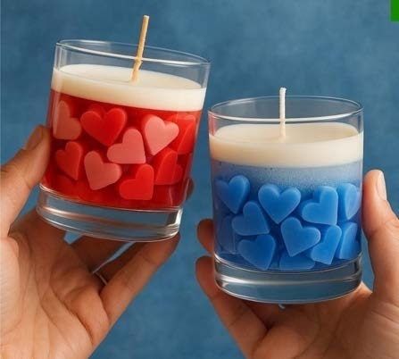 Mini Heart Jar Candle (Without Lid) — Handmade Candle by Swadeshi Karigari