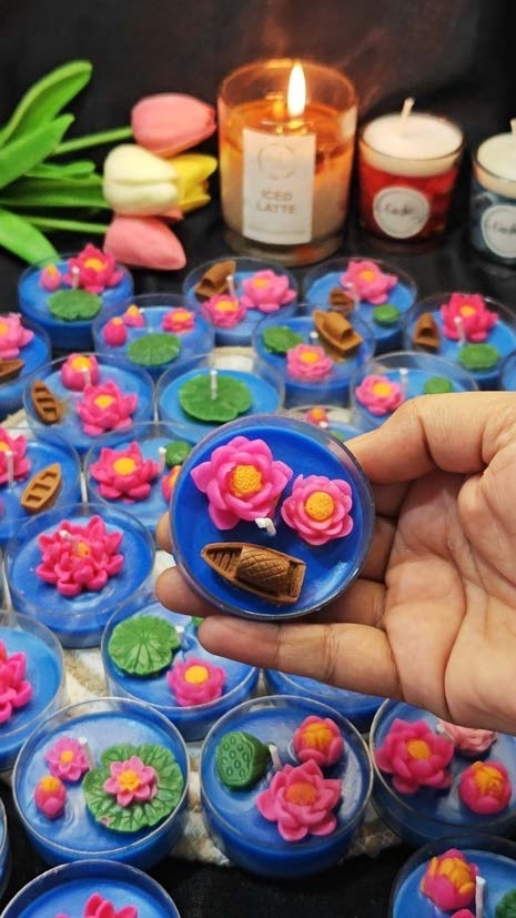 Lotus Pond Candle — Handmade Candle by Swadeshi Karigari