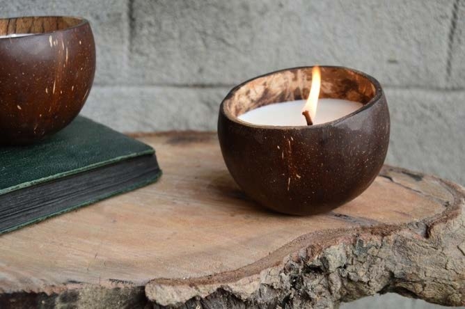Coconut Shell Candle (Plain) — Handmade Candle by Swadeshi Karigari