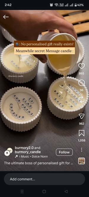 Ribbed Jar Candle (Hidden Message) — Handmade Candle by Swadeshi Karigari