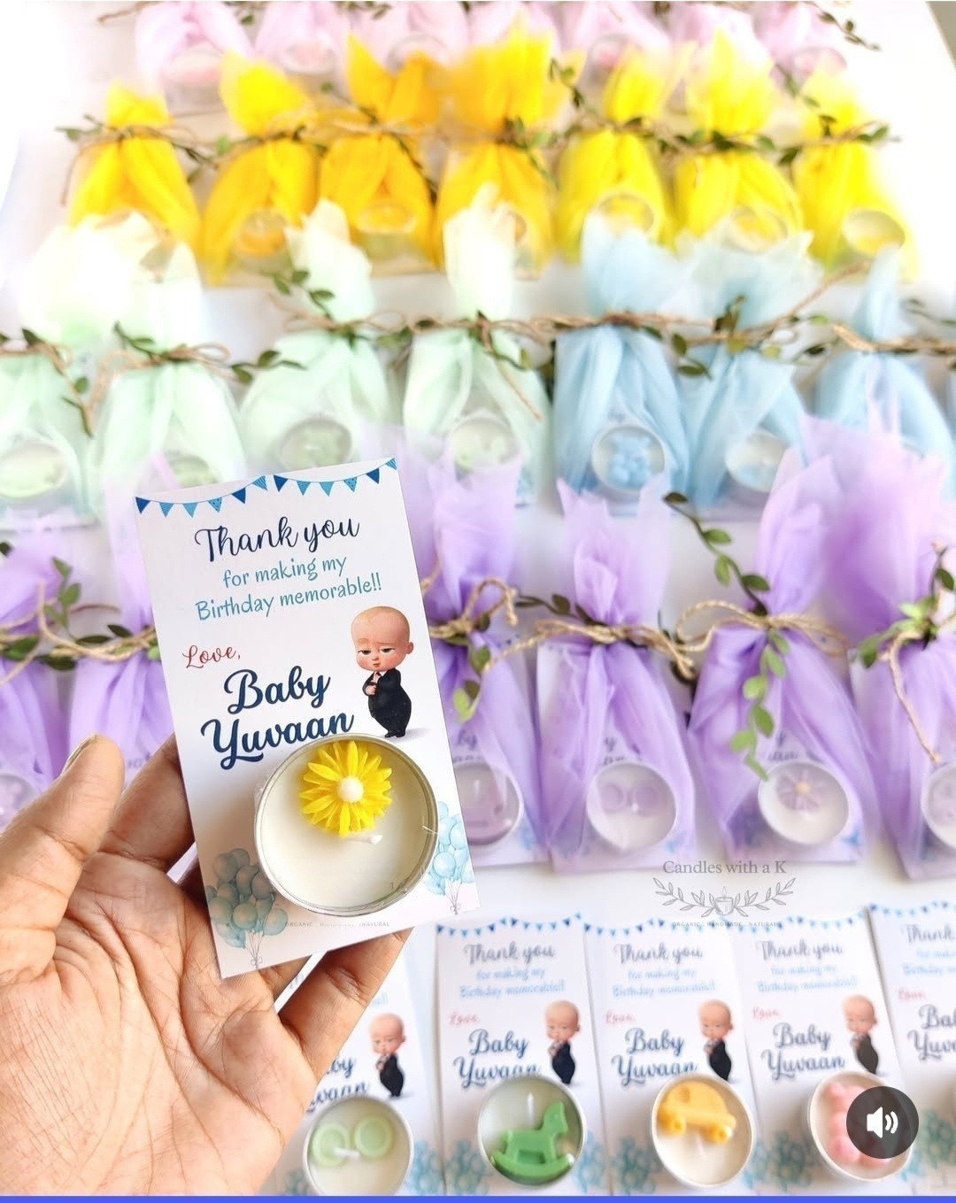 Bs4 - Tea Light Candle With Customise Card — Handmade Candle by Swadeshi Karigari