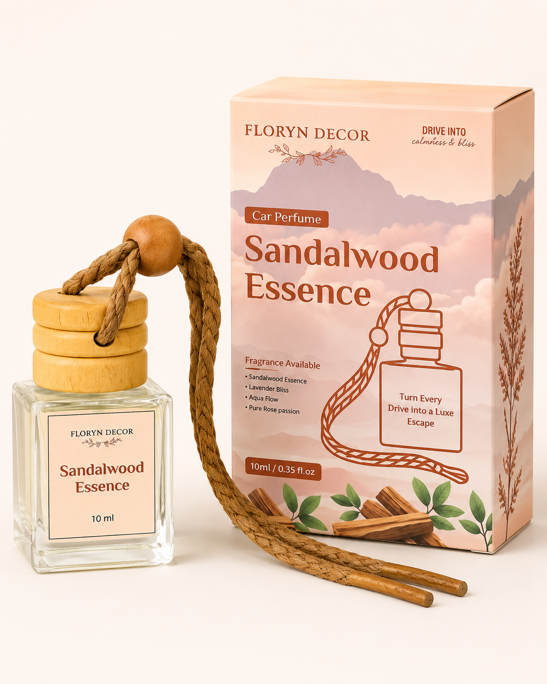 Sandalwood Essence Hanging Car Perfume by Floryn Decor