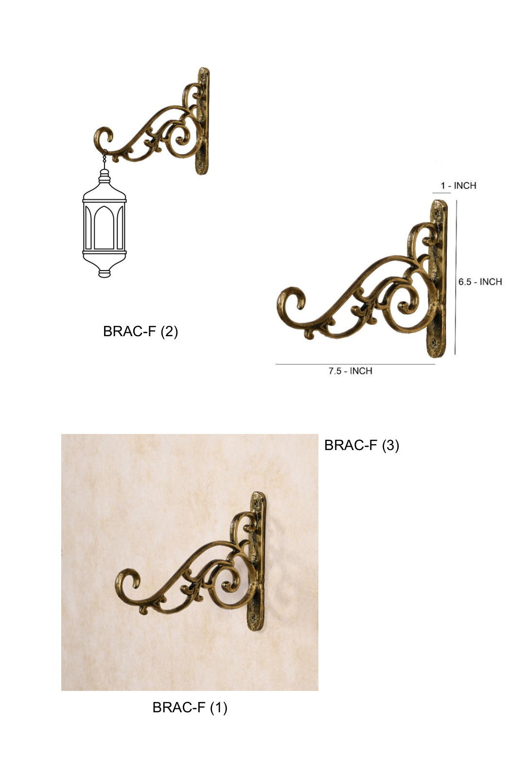 Ornate Decorative Wall Bracket for Lanterns