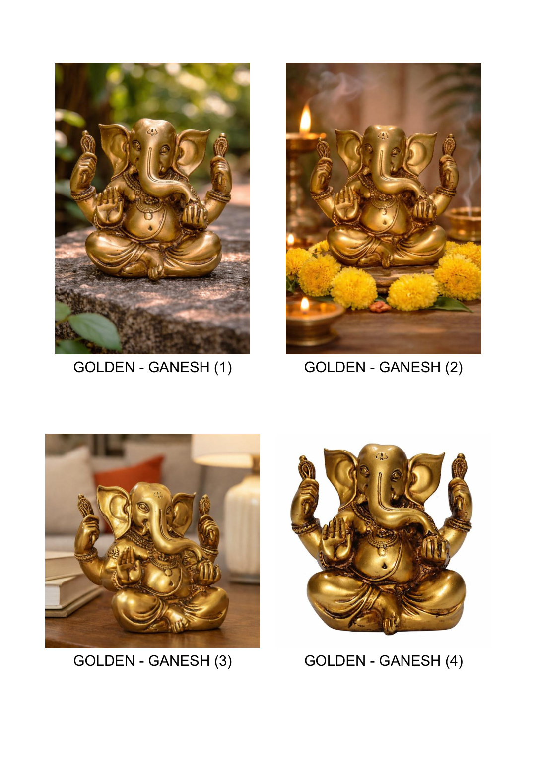 Ganesha Idol Golden