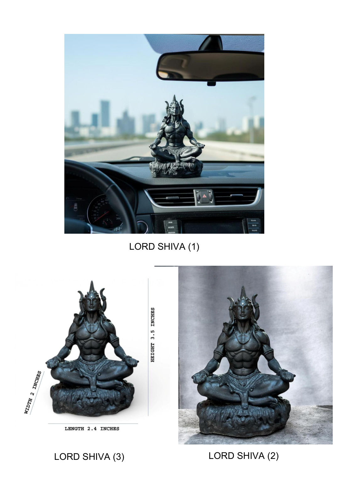 Lord Shiva Dark Bronze Sacred Idol