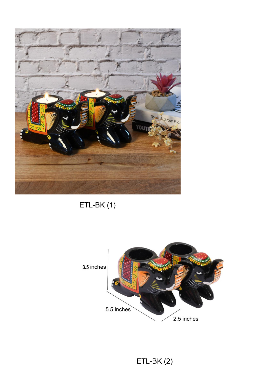 Enamel Tealight Holder Black