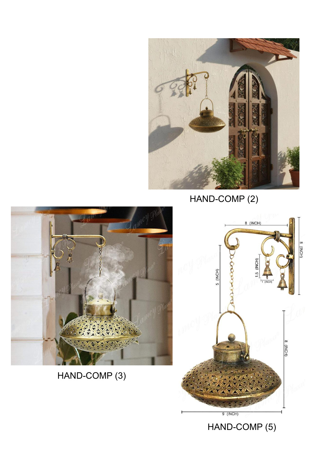 Brass Hanging Lantern Antique Table Decor