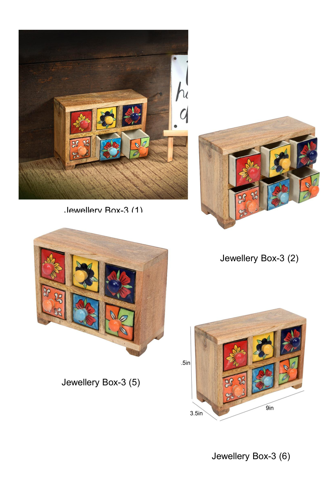 Rajasthani Jewellery Cabinet Painted Wood Multi-Drawer