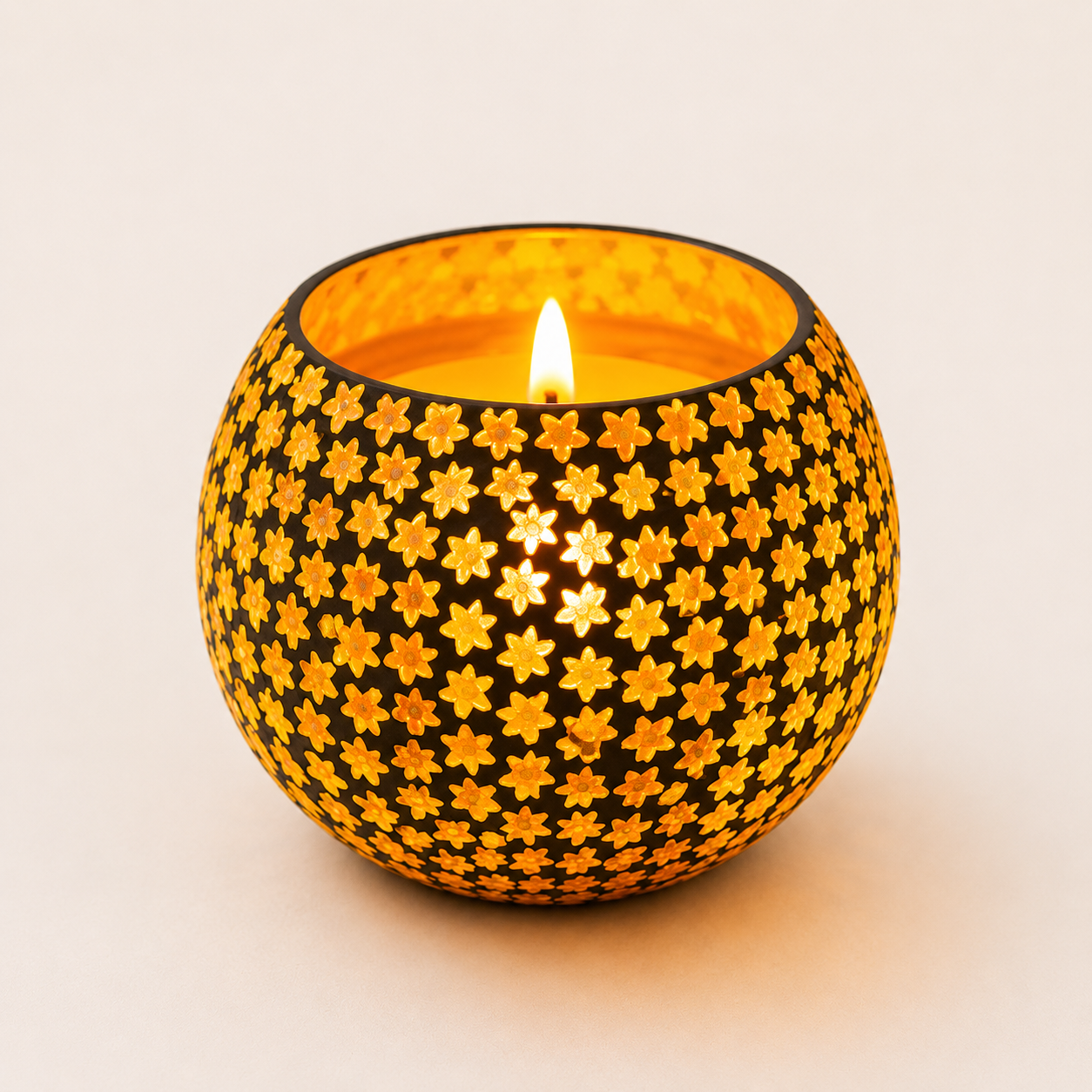 Mosaic Candle – Star Pattern — Handmade Candle by Swadeshi Karigari