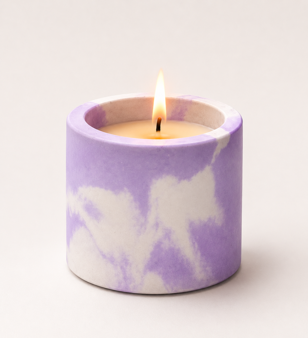 Marble Finish Concrete Jar Candle — Handmade Candle by Swadeshi Karigari