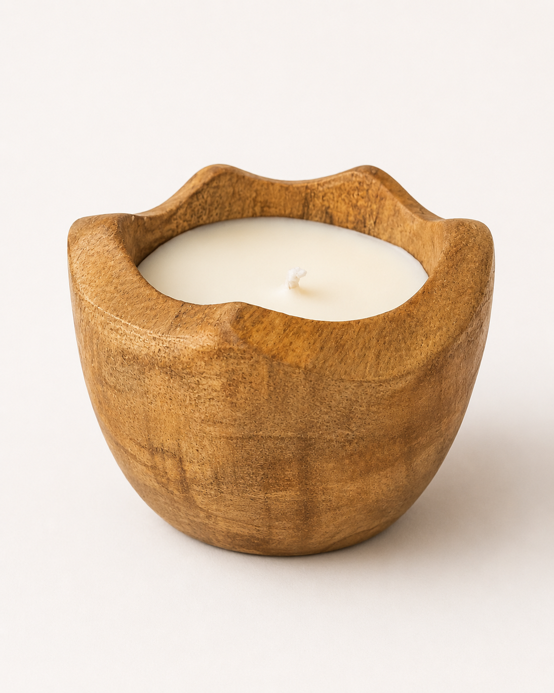 Wooden Candle FDWC-02 – Petal Rim — Handmade Candle by Swadeshi Karigari